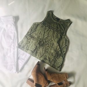 SOLD Express Green Crop Tank
